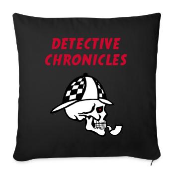 Crâne de détective - Housse de coussin décorative 45 x 45 cm - noir - Devant
