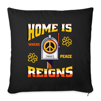 Boîte de la paix - Housse de coussin décorative 45 x 45 cm - noir - Devant