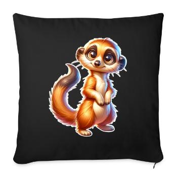 Suricate - Housse de coussin décorative 45 x 45 cm - noir - Devant