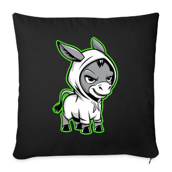 Donkey Urban Animal Style Animal Lover - Sofa pillowcase 17,3'' x 17,3'' (45 x 45 cm) - black - Front