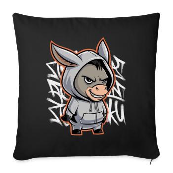 Donkey Urban Animal Style Animal Lover - Sofa pillowcase 17,3'' x 17,3'' (45 x 45 cm) - black - Front