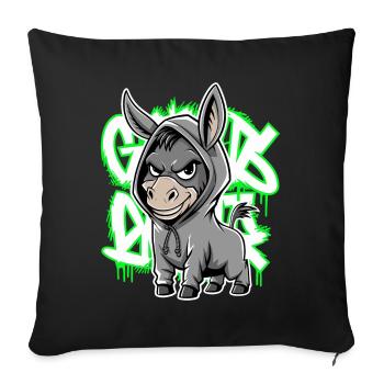 Donkey Urban Animal Style Animal Lover - Sofa pillowcase 17,3'' x 17,3'' (45 x 45 cm) - black - Front