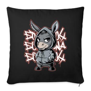 Donkey Urban Animal Style Animal Lover - Sofa pillowcase 17,3'' x 17,3'' (45 x 45 cm) - black - Front