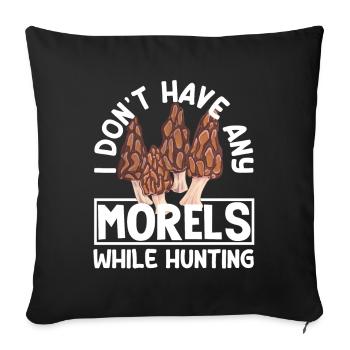 Cueilleurs de champignons : pas de morilles lors de la chasse - Housse de coussin décorative 45 x 45 cm - noir - Devant