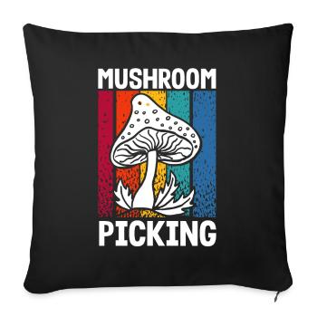 Cueilleur de champignons Vintage Stripe Design - Housse de coussin décorative 45 x 45 cm - noir - Devant