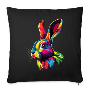 Lapin Lapin Lover Lièvre Lapin Mignons Lapins - Housse de coussin décorative 45 x 45 cm - noir - Devant
