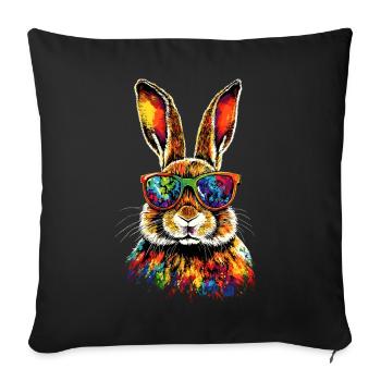 Lapin Lapin Lover Lièvre Lapin Mignons Lapins - Housse de coussin décorative 45 x 45 cm - noir - Devant