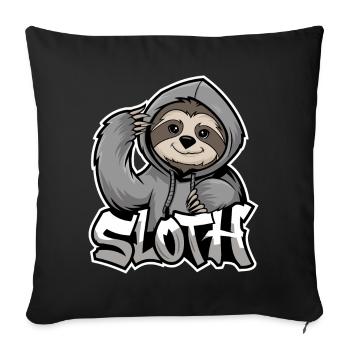 paresseux Hip-Hop Style urbain Drôle d’animal - Housse de coussin décorative 45 x 45 cm - noir - Devant