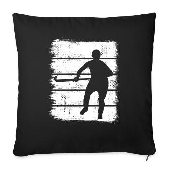 Joueurs de hockey sur gazon - Housse de coussin décorative 45 x 45 cm - noir - Devant
