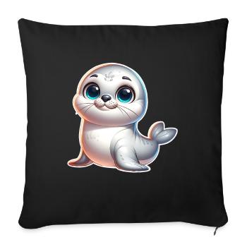 Sceau d’étanchéité - Housse de coussin décorative 45 x 45 cm - noir - Devant