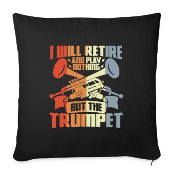 Retired trumpeter - Sofa pillowcase 17,3'' x 17,3'' (45 x 45 cm) - black - Front