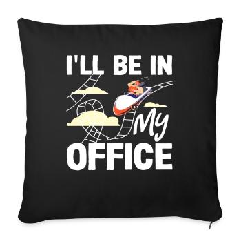 Montagnes russes, mon expérience de bureau amusante - Housse de coussin décorative 45 x 45 cm - noir - Devant