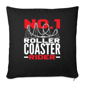 No. 1 Roller Coaster Rider Adventure - Sofa pillowcase 17,3'' x 17,3'' (45 x 45 cm) - black - Front