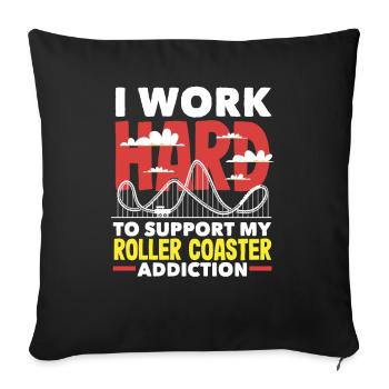 Roller Coaster Passion Soutien - Housse de coussin décorative 45 x 45 cm - noir - Devant