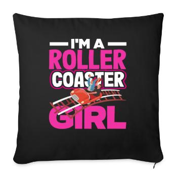 I'm a roller coaster girl - Sofa pillowcase 17,3'' x 17,3'' (45 x 45 cm) - black - Front