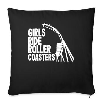 Girls ride roller coasters - Sofa pillowcase 17,3'' x 17,3'' (45 x 45 cm) - black - Front