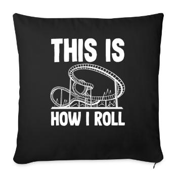 Montagnes russes C’est comme ça que je roule - Housse de coussin décorative 45 x 45 cm - noir - Devant