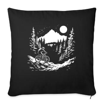 Mountain Biking Drawing - Sofa pillowcase 17,3'' x 17,3'' (45 x 45 cm) - black - Front