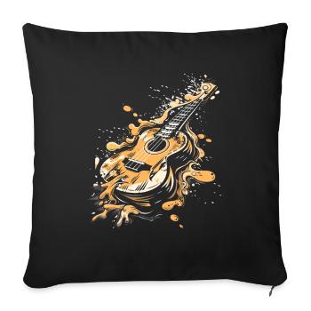 Ukulele Graffiti - Sofakissenbezug 45 x 45 cm - Schwarz - Vorne