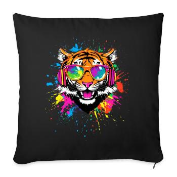 Tigre Grand Chat Wilderness Tigre Chats Tigre Mignon - Housse de coussin décorative 45 x 45 cm - noir - Devant