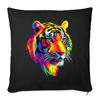 Tigre Grand Chat Wilderness Tigre Chats Tigre Mignon - Housse de coussin décorative 45 x 45 cm - noir - Devant