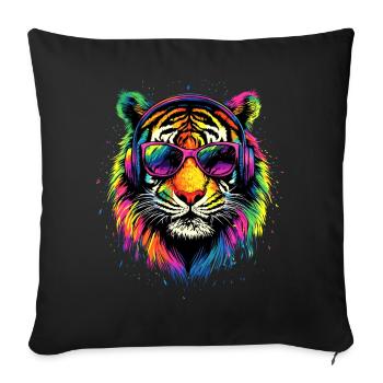 Tigre Grand Chat Wilderness Tigre Chats Tigre Mignon - Housse de coussin décorative 45 x 45 cm - noir - Devant