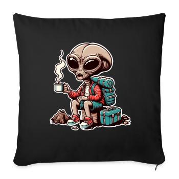Hiking Alien Coffee Mountains - Sofa pillowcase 17,3'' x 17,3'' (45 x 45 cm) - black - Front