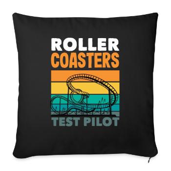 Montagnes russes Pilote d’essai Aventure - Housse de coussin décorative 45 x 45 cm - noir - Devant