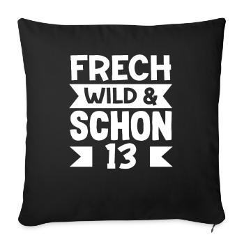 Cheeky Wild a déjà 13 ans - Housse de coussin décorative 45 x 45 cm - noir - Devant