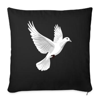 Dove White Peace Peace Wood Dove White Doves - Sofa pillowcase 17,3'' x 17,3'' (45 x 45 cm) - black - Front