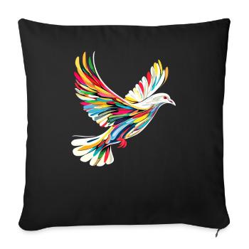 Dove White Peace Peace Wood Dove White Doves - Sofa pillowcase 17,3'' x 17,3'' (45 x 45 cm) - black - Front