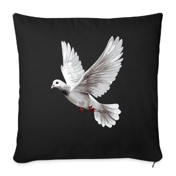 Dove White Peace Peace Wood Dove White Doves - Sofa pillowcase 17,3'' x 17,3'' (45 x 45 cm) - black - Front