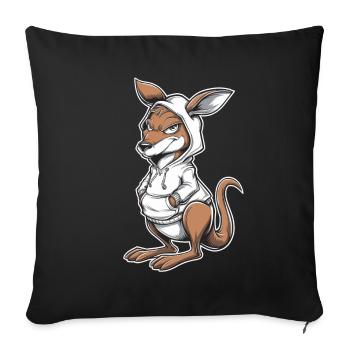 Kangourou Kangourou Animaux australiens - Housse de coussin décorative 45 x 45 cm - noir - Devant