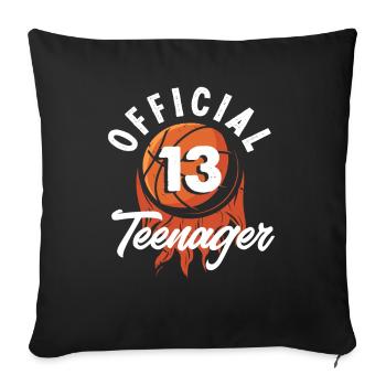 Official Teen 13th Birthday Basketball - Sofa pillowcase 17,3'' x 17,3'' (45 x 45 cm) - black - Front