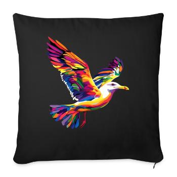 Seagull, Beach, Sea, North Sea, Baltic Sea, Herring Gull, Seagulls - Sofa pillowcase 17,3'' x 17,3'' (45 x 45 cm) - black - Front