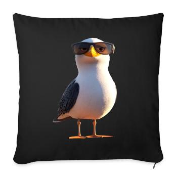 Seagull, Beach, Sea, North Sea, Baltic Sea, Herring Gull, Seagulls - Sofa pillowcase 17,3'' x 17,3'' (45 x 45 cm) - black - Front