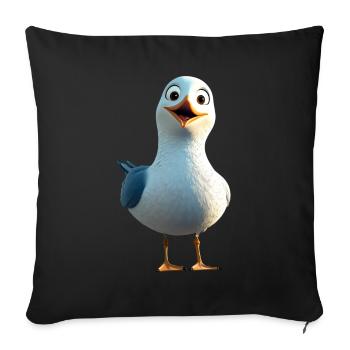 Seagull, Beach, Sea, North Sea, Baltic Sea, Herring Gull, Seagulls - Sofa pillowcase 17,3'' x 17,3'' (45 x 45 cm) - black - Front