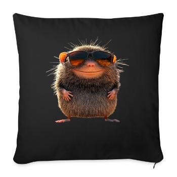 Mole with Sunglasses Love Cute Moles - Sofa pillowcase 17,3'' x 17,3'' (45 x 45 cm) - black - Front