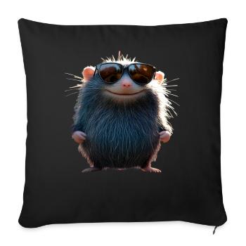 Mole with Sunglasses Love Cute Moles - Sofa pillowcase 17,3'' x 17,3'' (45 x 45 cm) - black - Front