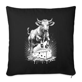 Cheese Cow Joy – Switzerland Shirt - Sofa pillowcase 17,3'' x 17,3'' (45 x 45 cm) - black - Front