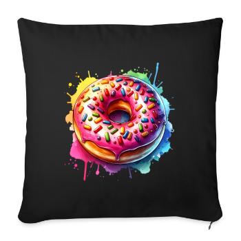 Doughnut - Sofa pillowcase 17,3'' x 17,3'' (45 x 45 cm) - black - Front