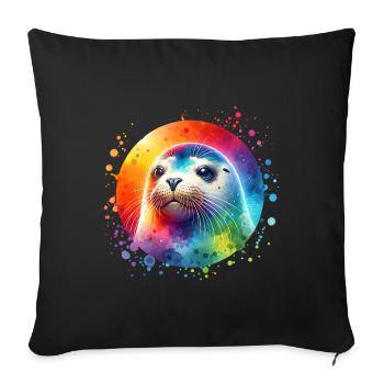 Sceau d’étanchéité - Housse de coussin décorative 45 x 45 cm - noir - Devant