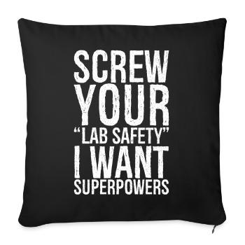 Vissez la sécurité de votre laboratoire - Housse de coussin décorative 45 x 45 cm - noir - Devant