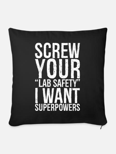 screw your lab safety - Sofakissenbezug 45 x 45 cm - Schwarz