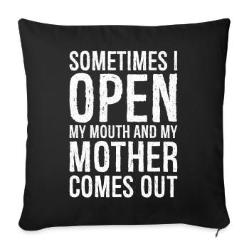 parfois j’ouvre la bouche - Housse de coussin décorative 45 x 45 cm - noir - Devant