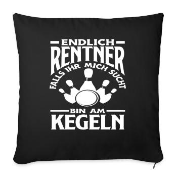 Enfin à la retraite am bowling temps libre - Housse de coussin décorative 45 x 45 cm - noir - Devant