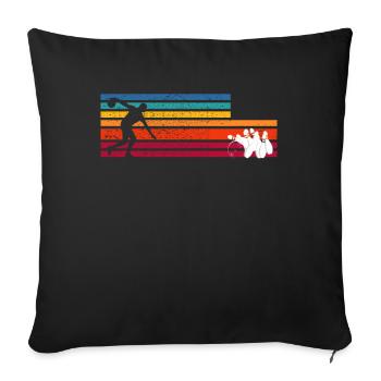 Bowling Retro Style for Bowling Lovers - Sofa pillowcase 17,3'' x 17,3'' (45 x 45 cm) - black - Front