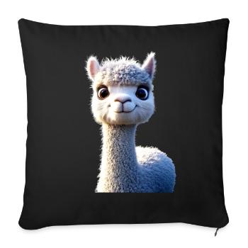 Alpaca Sweet Llama Farm Life Is Better With Alpacas - Sofa pillowcase 17,3'' x 17,3'' (45 x 45 cm) - black - Front