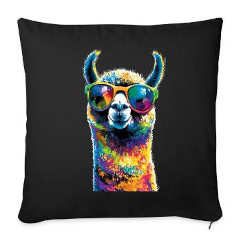 Alpaca Sweet Llama Farm Life Is Better With Alpacas - Sofa pillowcase 17,3'' x 17,3'' (45 x 45 cm) - black - Front