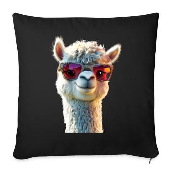 Alpaca Sweet Llama Farm Life Is Better With Alpacas - Sofa pillowcase 17,3'' x 17,3'' (45 x 45 cm) - black - Front